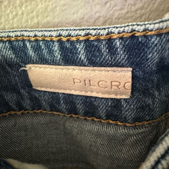 Anthropologie Pilcro Distressed High Waist Mom Jeans Light Wash Straight Leg 28 - Picture 7 of 8